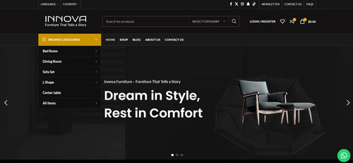 Full Website made for Furniture industry